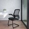 Emma and Oliver Mesh Sled Base Side Reception Chair with Flip-Up Arms